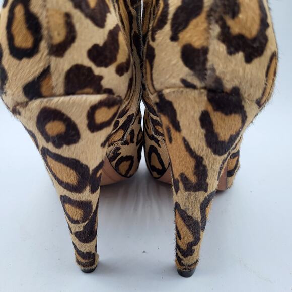 Sam Edelman Kit Fur Leopard Print Ankle 4.5" Heel Booties Women's Size 6.5M - Picture 6 of 11